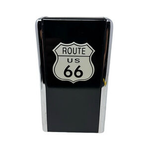 Vintage 1996 Route 66 Napkin Holder Dispenser Black Chrome EUC 7x4